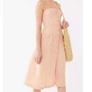 NWT UO Gold Pink Dust Tie-Shoulder Midi Dress XL